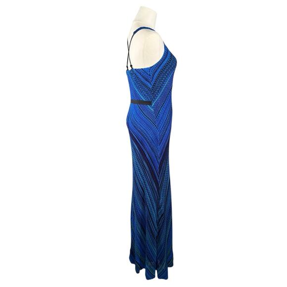 Philosophy Blue Ombre Crochet Knit Bodycon Maxi Dress | Strappy Back | Small - Picture 5 of 11